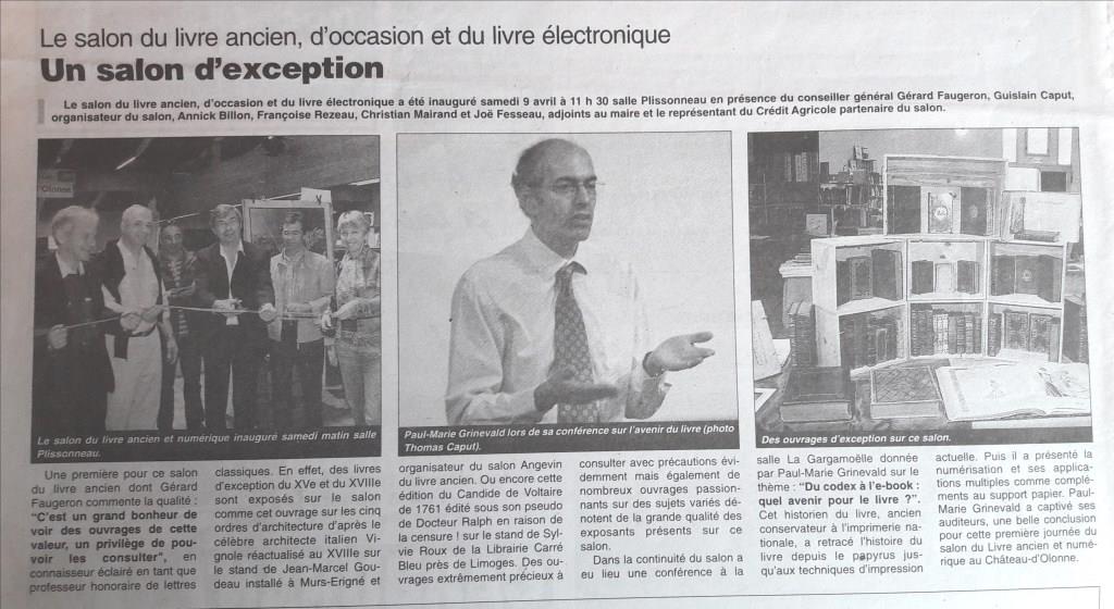 Journal des Sables du 14 Avril 2011