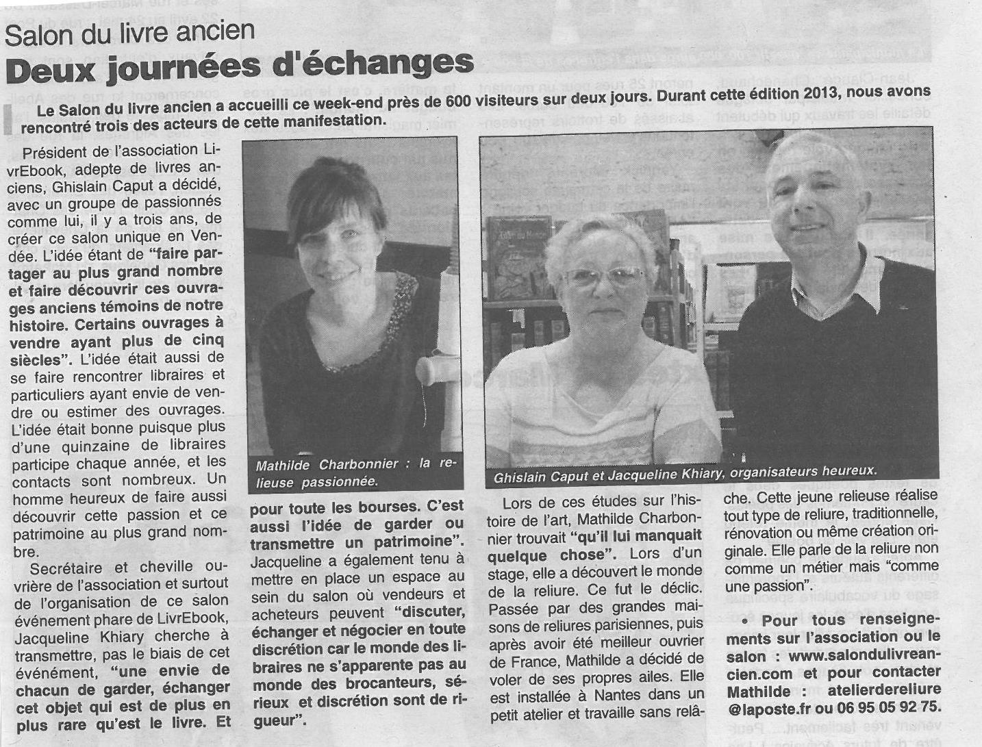 Journal des Sables du 18 Avril 2013