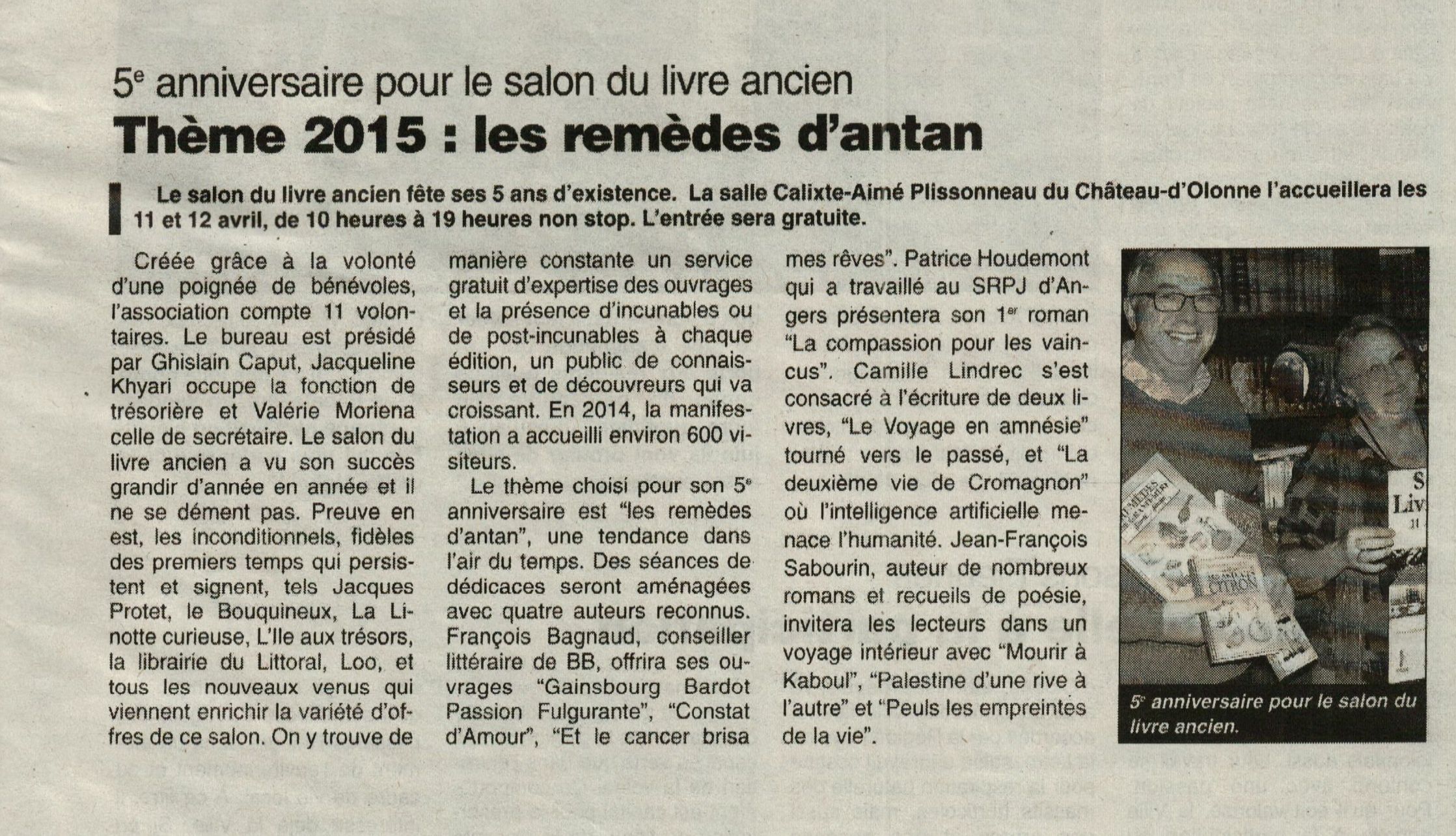 Journal des Sables du 02 Avril 2015