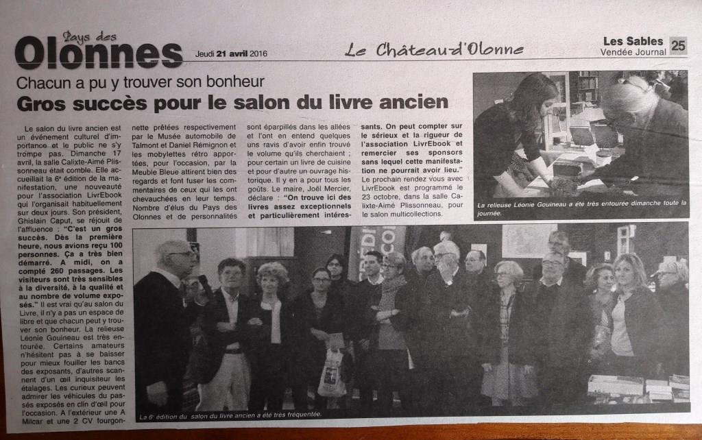 Journal des Sables du 21 Avril 2016