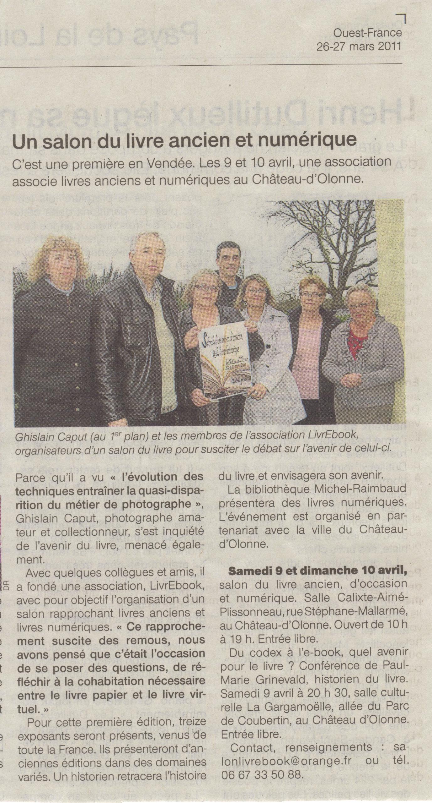 Ouest France du 26 Mars 2011