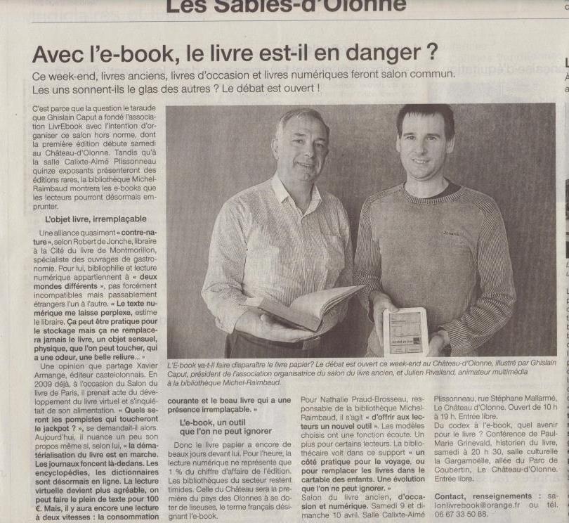 Ouest France du 08 Avril 2011