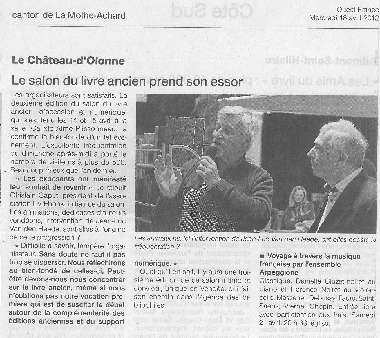 Ouest France du 18 Avril 2012