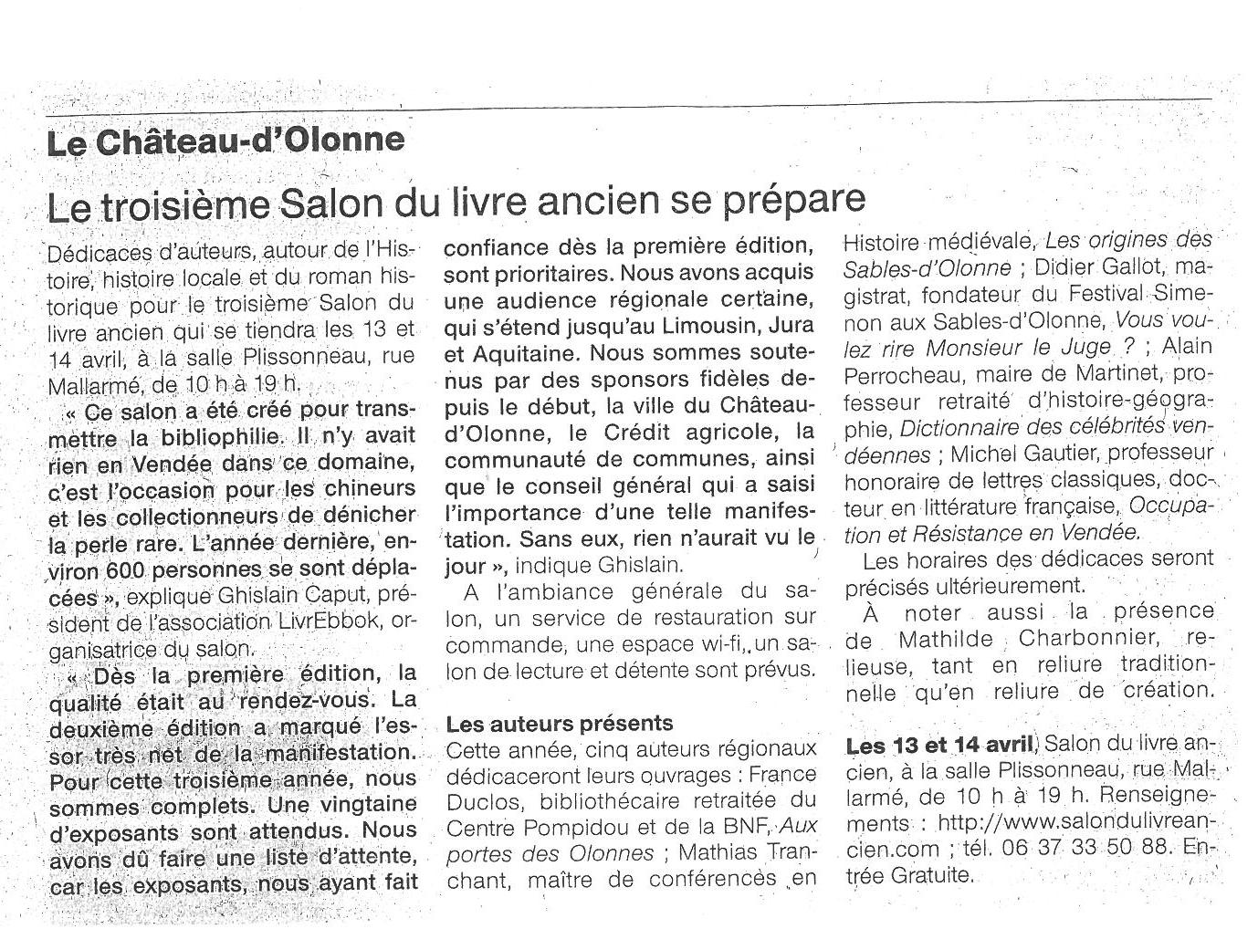 Ouest France du 18 Février 2013